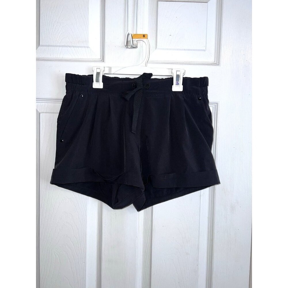 LULULEMON Womens Spring Break Away Shorts Running Drawstring Black Sz 8